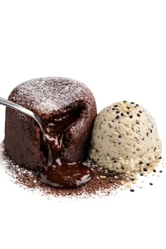 [147] Fondant au Chocolat, boule de glace sésame 